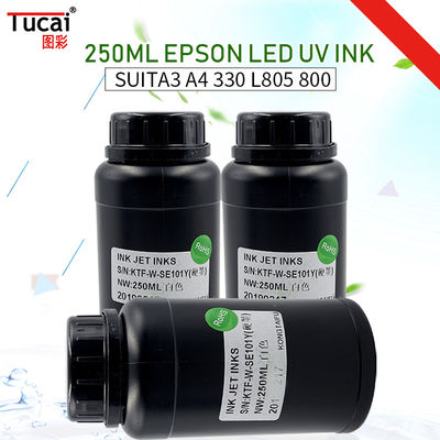 250ml 500ML UV Inkjet Ink LED UV Ink For Epson Flatbed Printhead R330 L800 L805 1390
